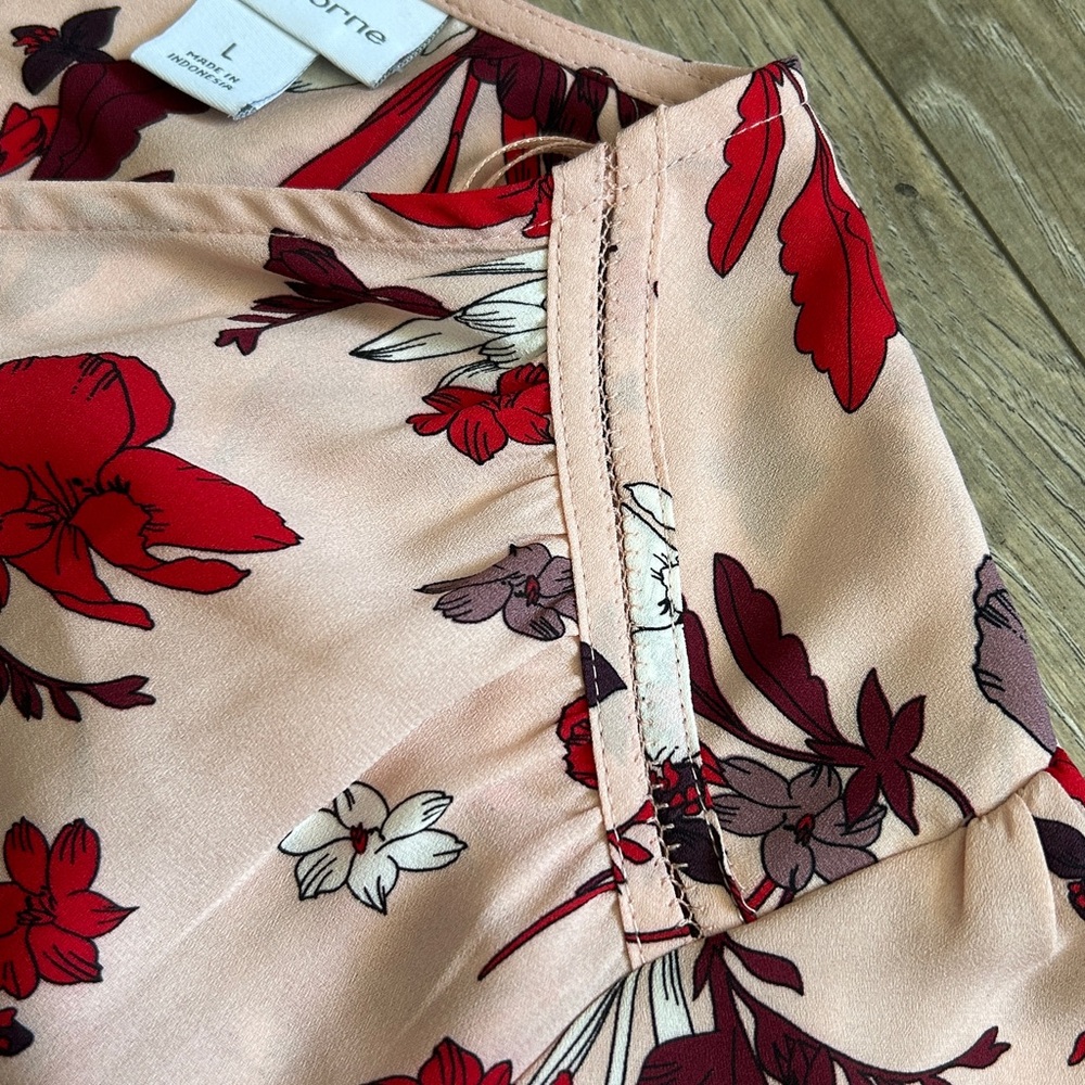 Floral Pink and Red Women's Top - Picture 9 of 13